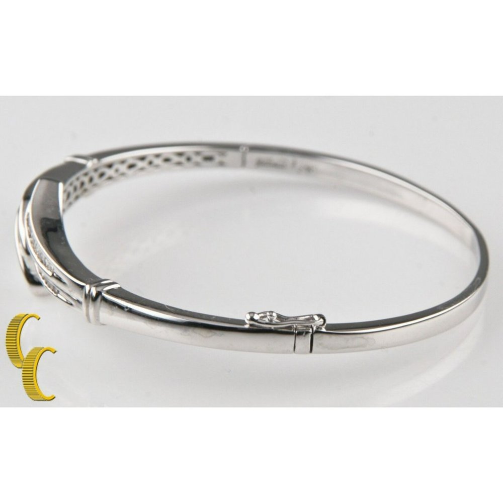 Women's Sterling Silver Channel Set Diamond Bangle Bracelet Gift for Her! - Picture 3 of 6